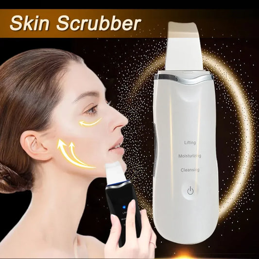 Ultrasonic Facial Skin Scrubber Cleanser