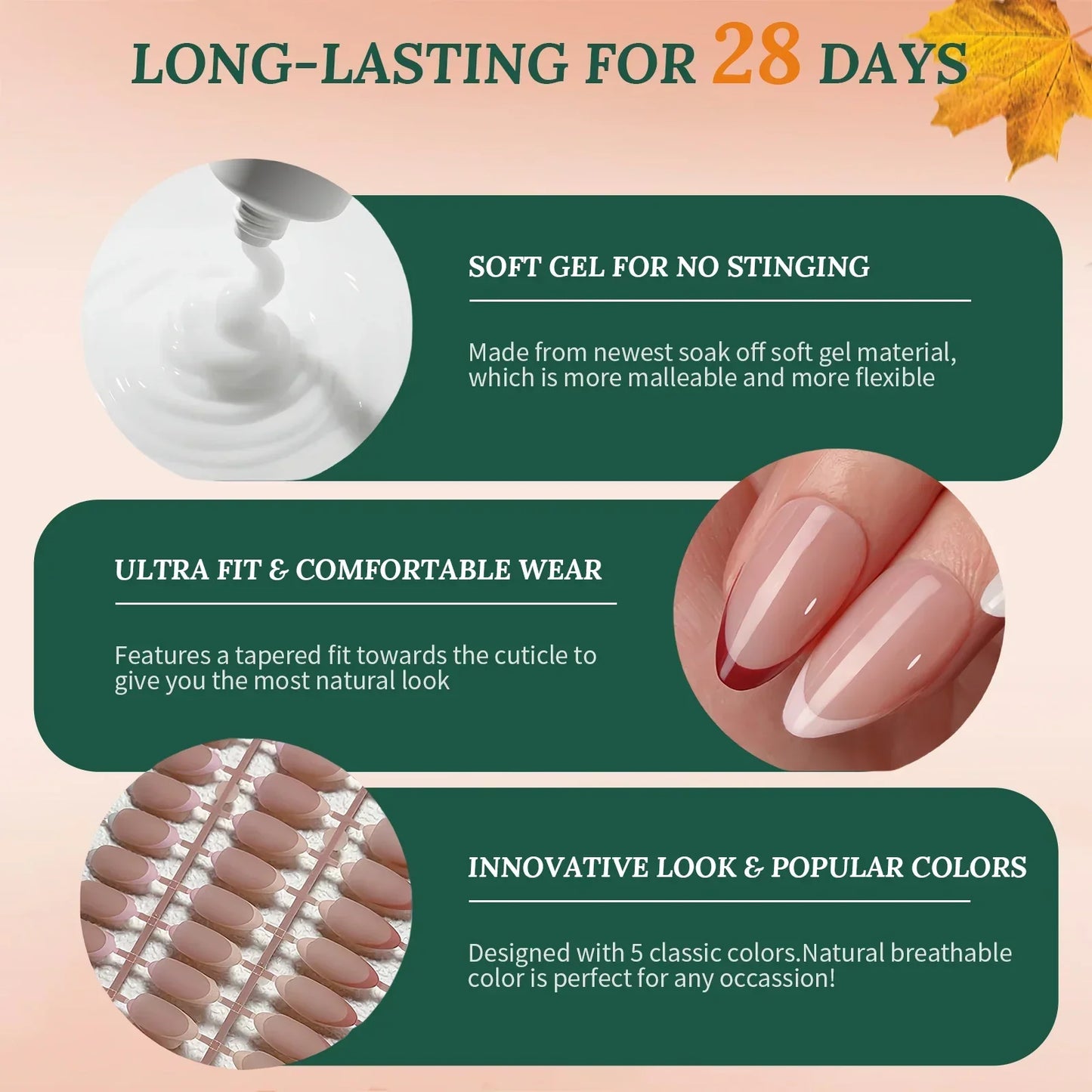 French Almond Gel Nail Tips