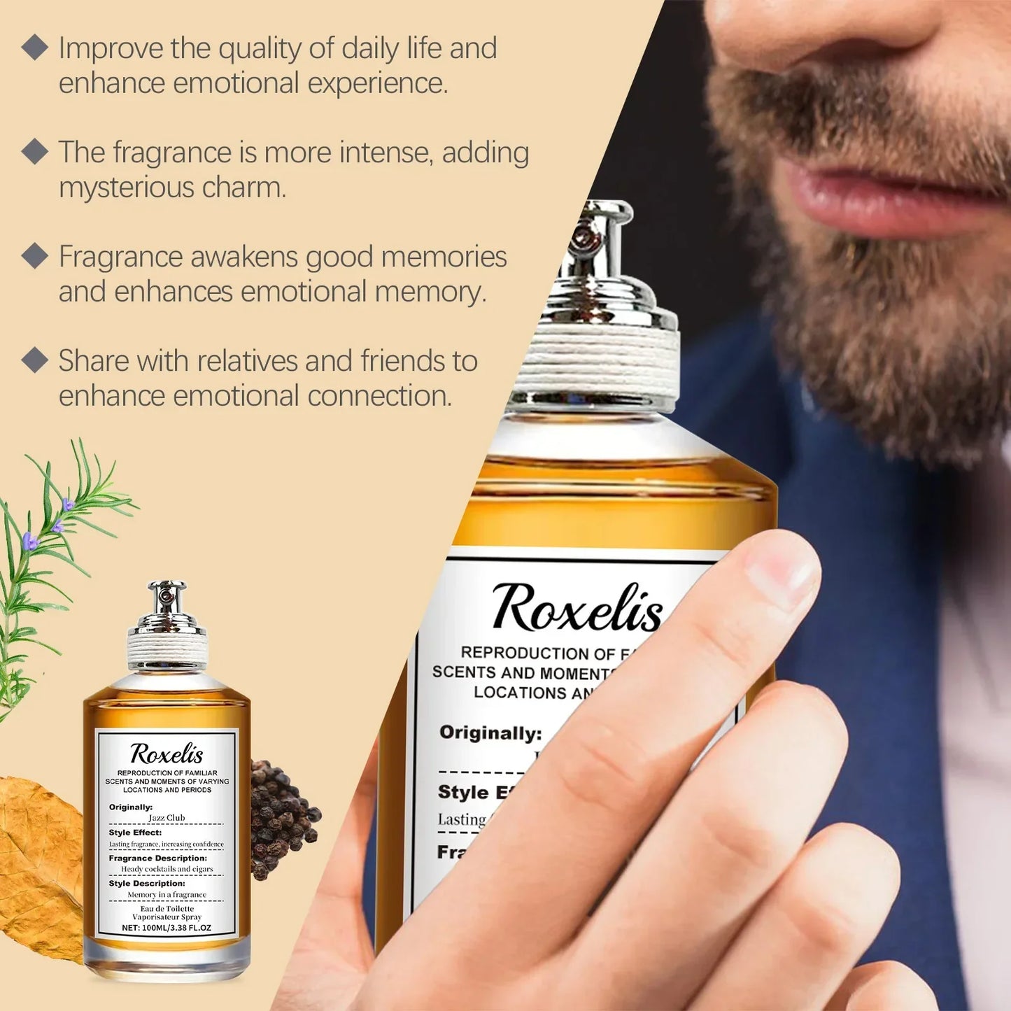 Roxelis Jazz Wood Tobacco  Perfume for Man