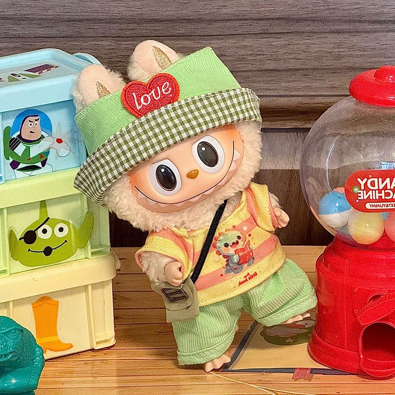 Labubu Striped Overalls Outfit