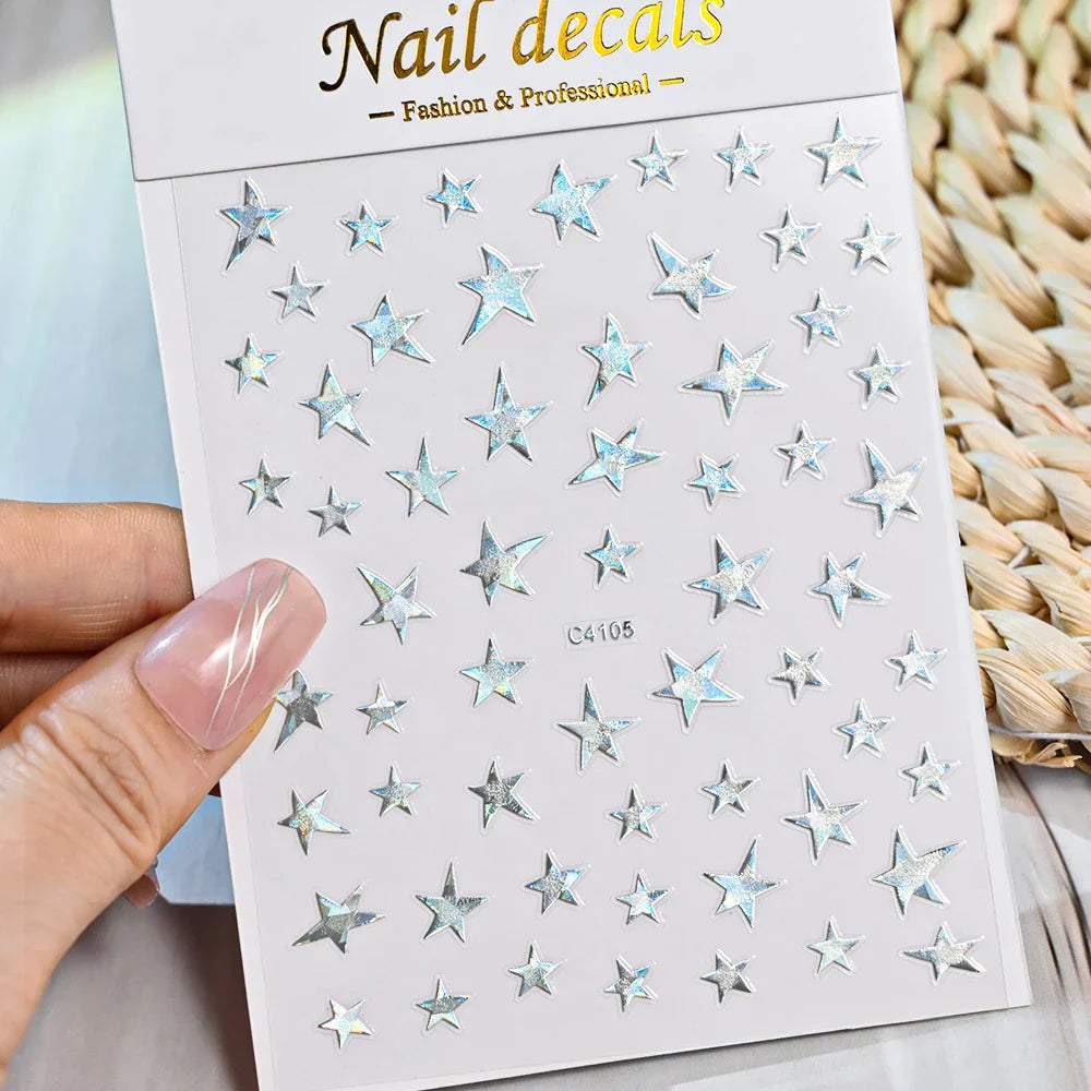 3D Metal Flame Nail Stickers