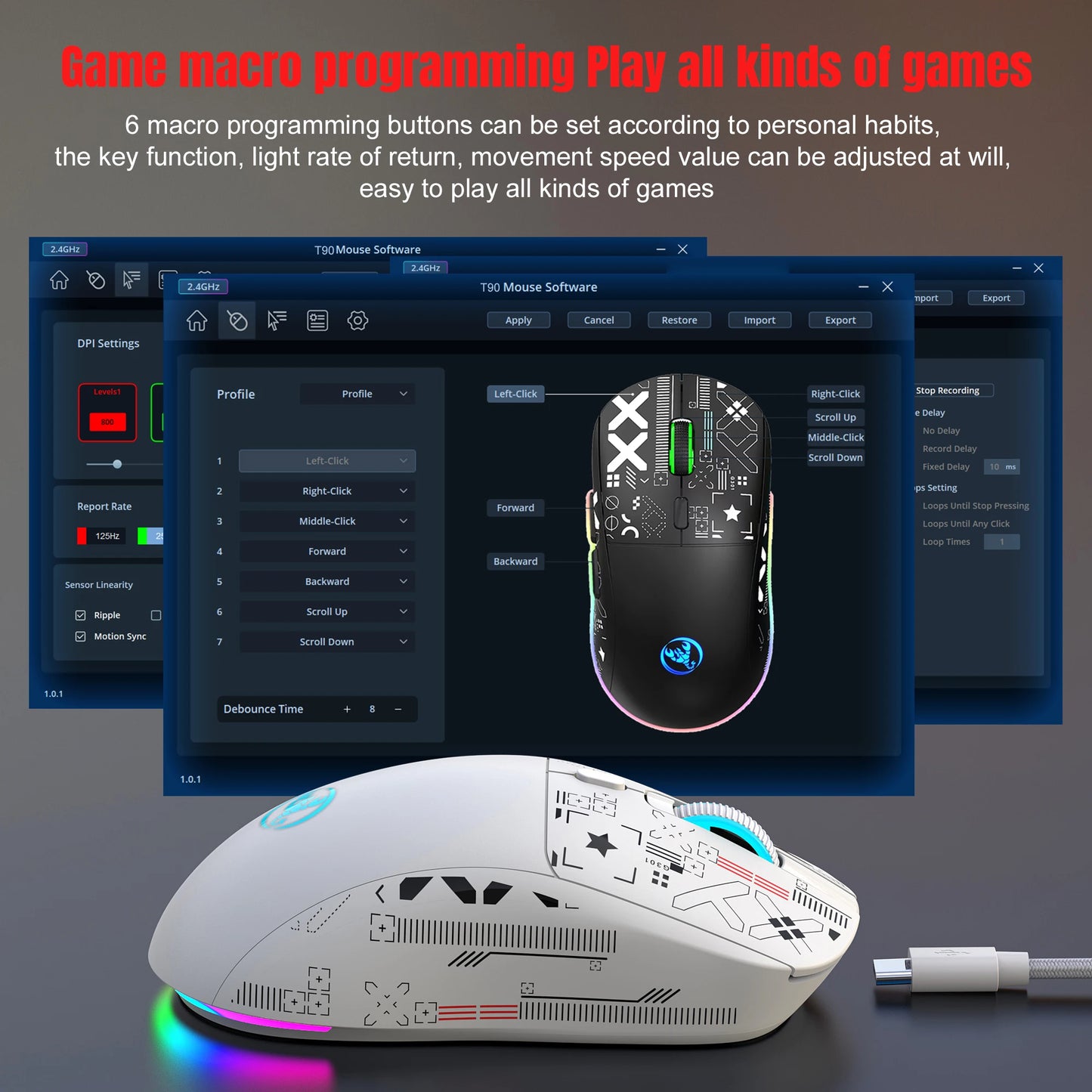 HXSJ T90 Wireless Gaming Mouse