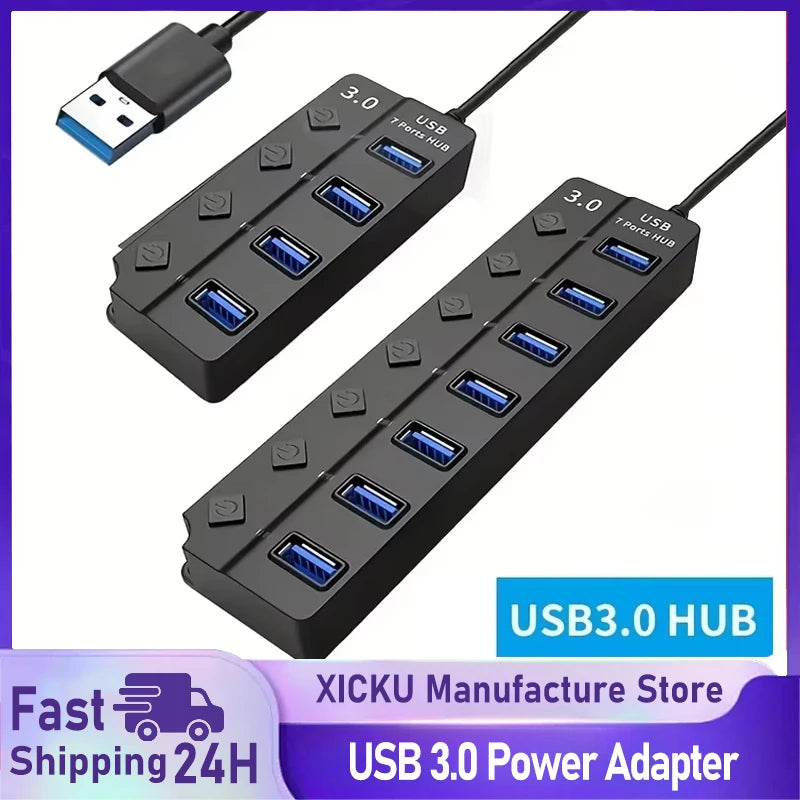 XIKCU USB 3.0 Hub with Switches