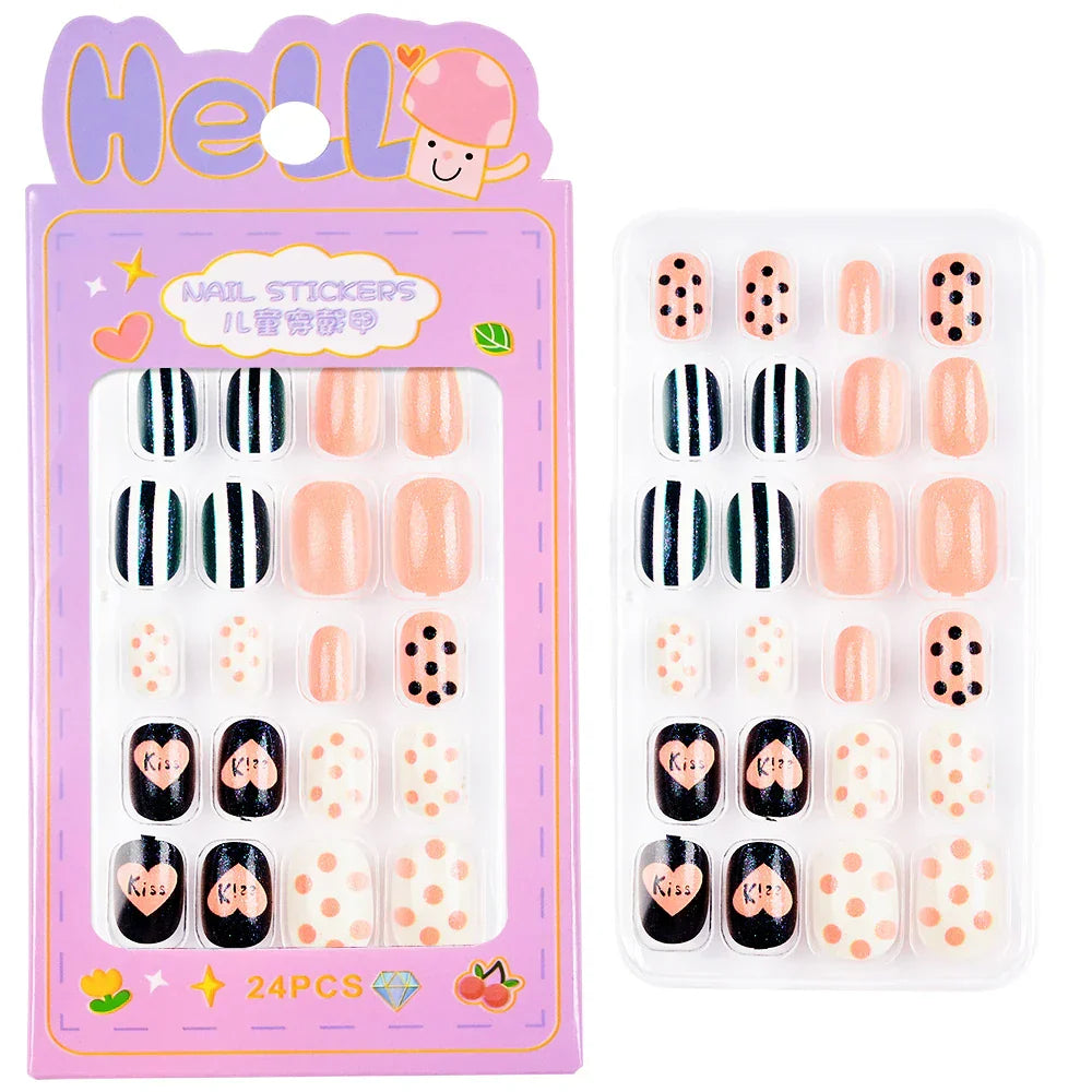 24Pcs Cute Bow Press-On Nails