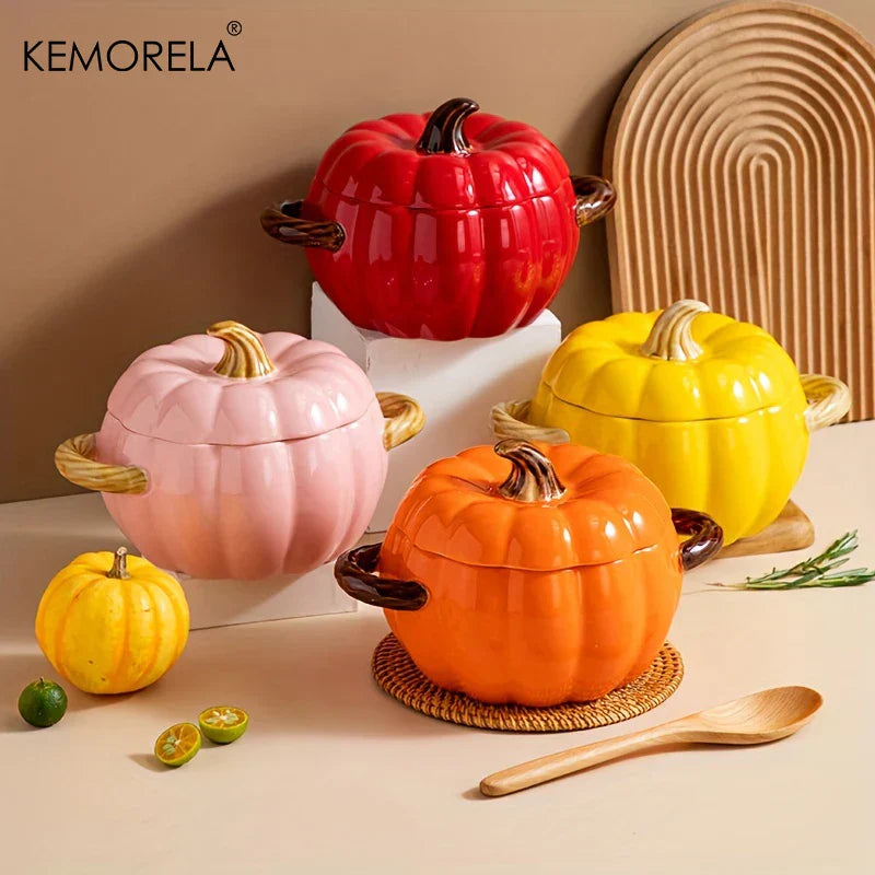 Ceramic Pumpkin Dutch Oven Pot