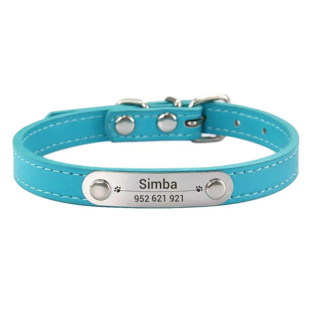 Personalized PU Leather Dog Collar