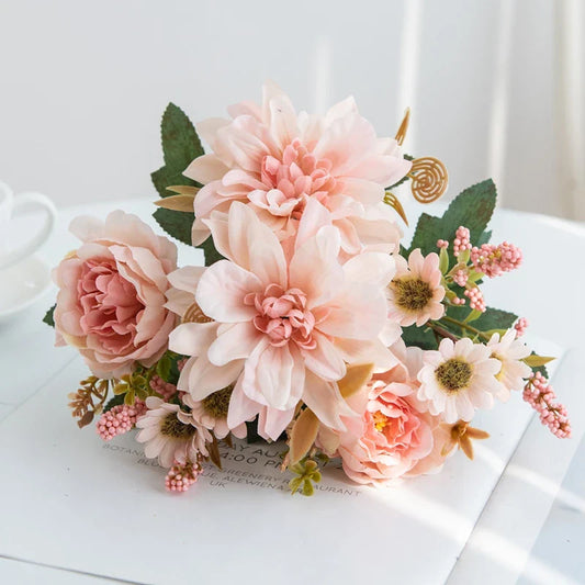 Silk Dahlia Rose Bouquet