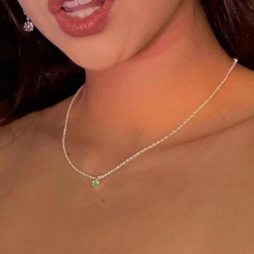 Silver Sparkling Clavicle Chain Necklace