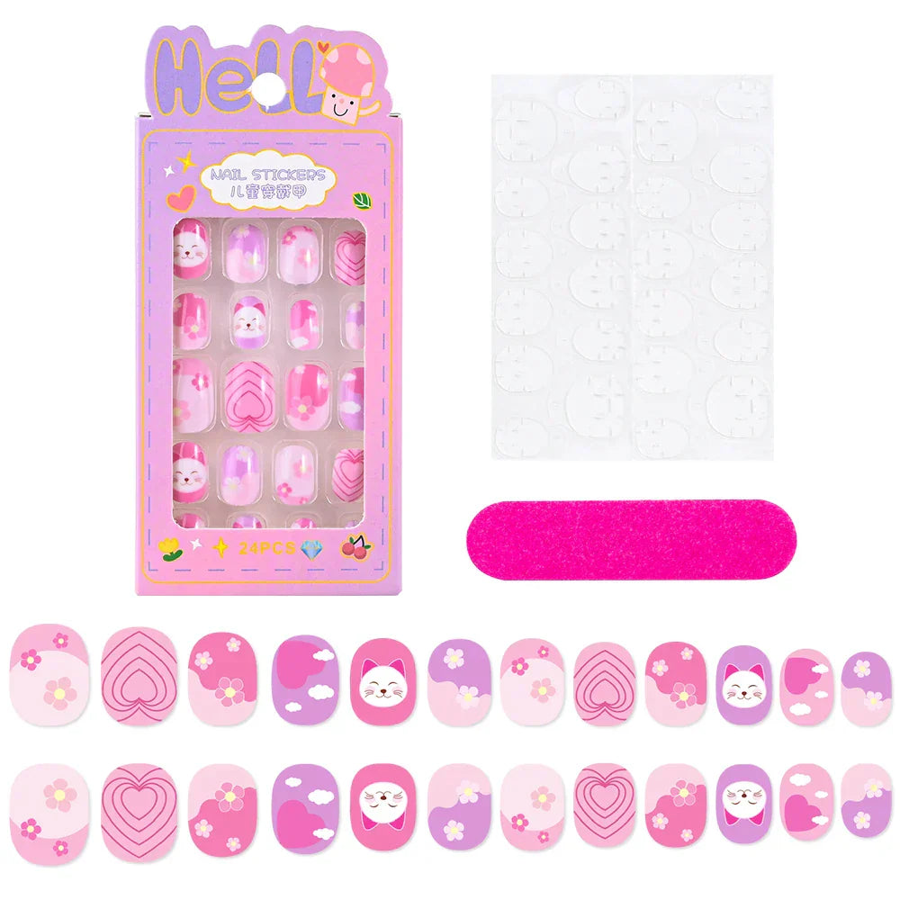 24Pcs Cute Bow Press-On Nails