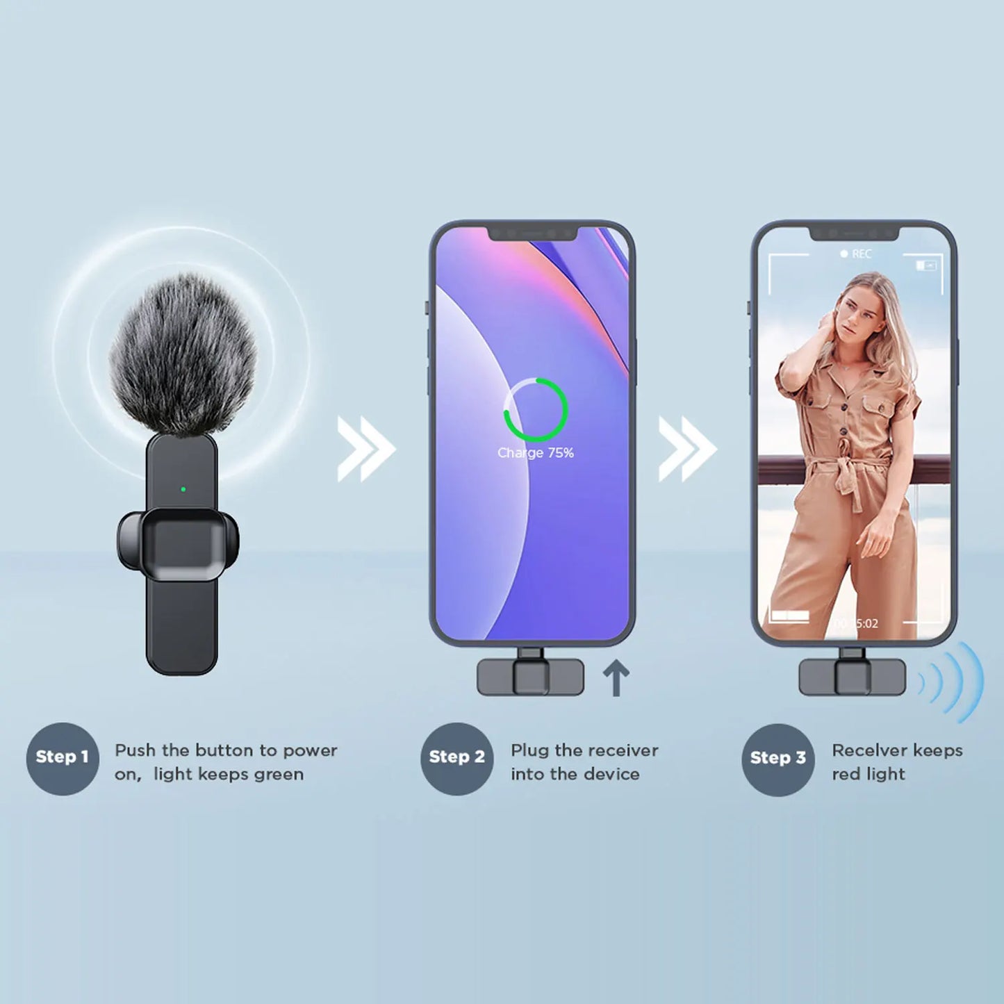 SNZIYAG K10 Wireless Lavalier Microphone