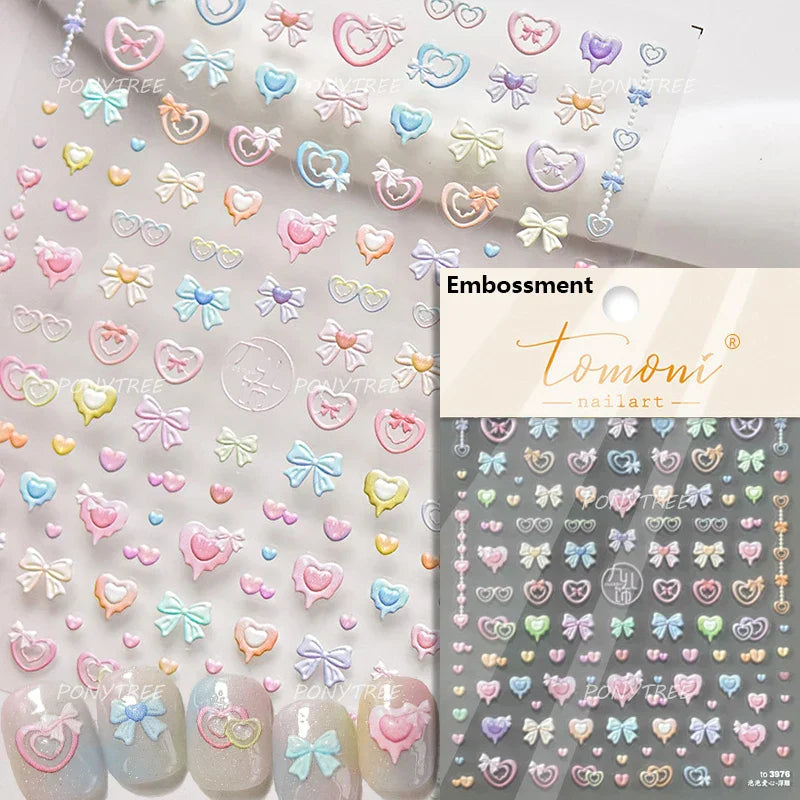 Bowknot 3D Nail Art Stickers