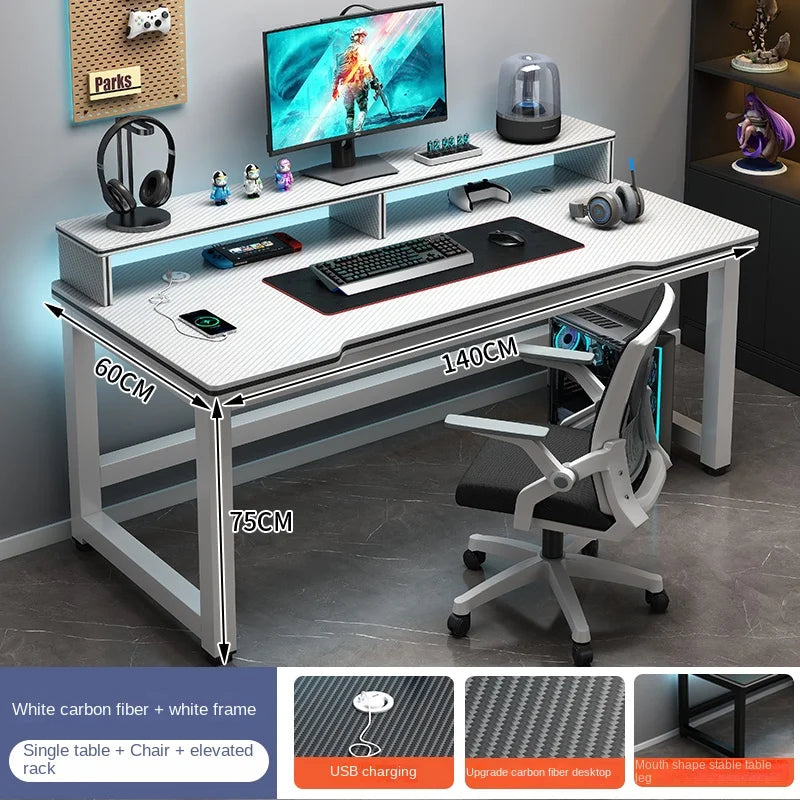 OLOEY European Black Metal Computer Desk