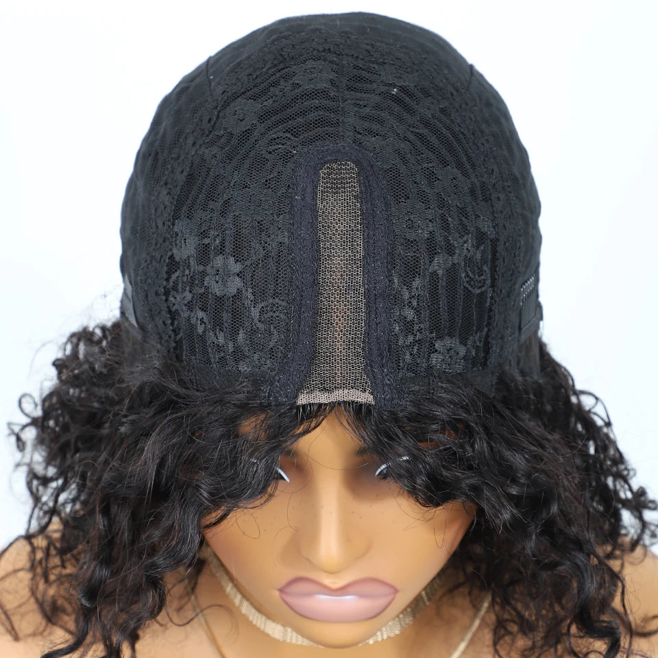 Sleek Short Curly Bob Wig