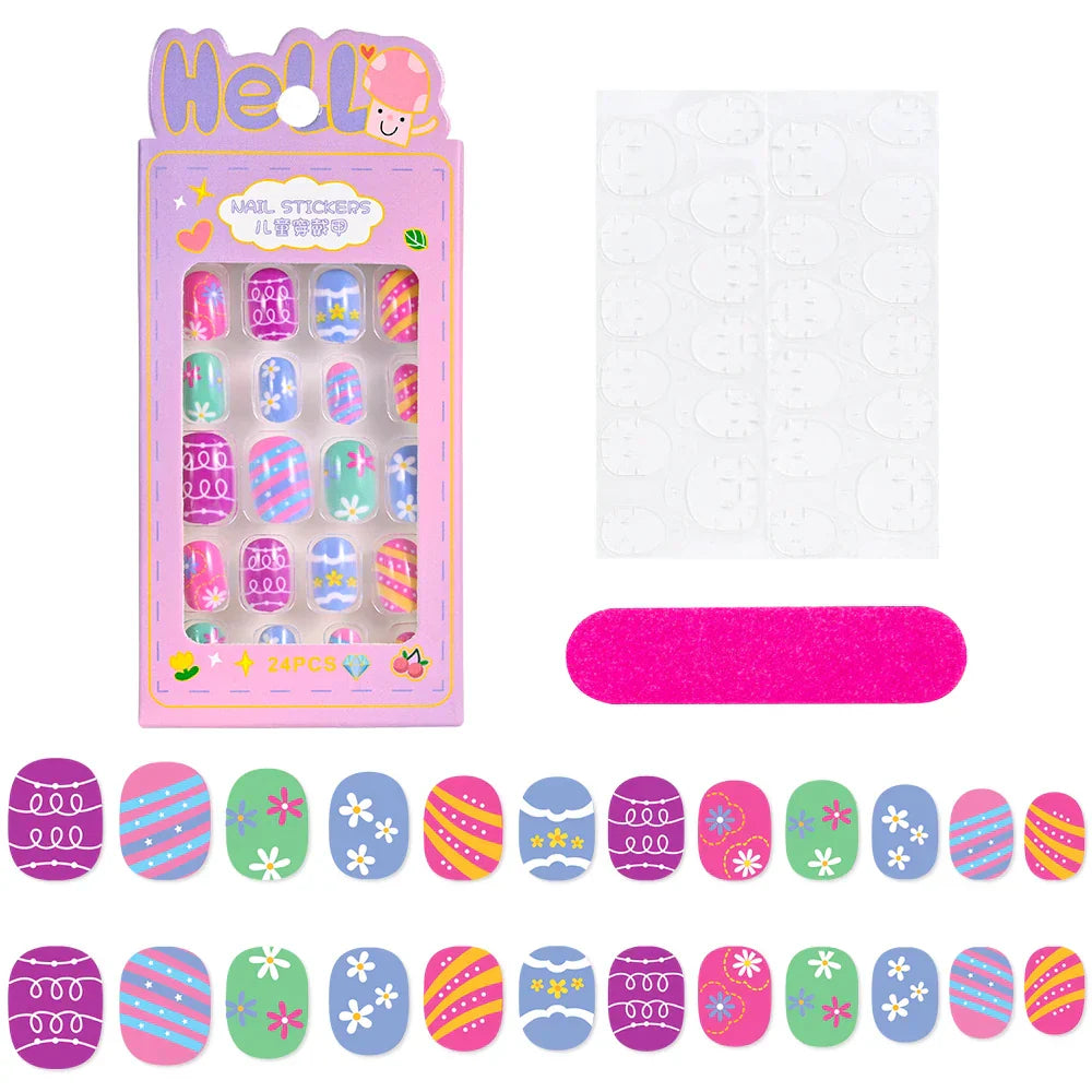 24Pcs Cute Bow Press-On Nails