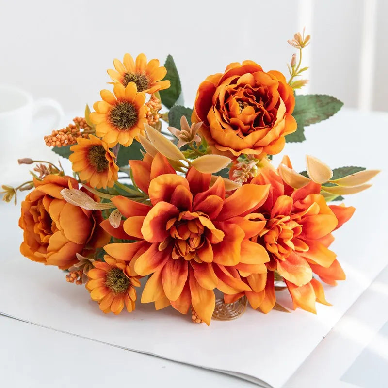 Silk Dahlia Rose Bouquet