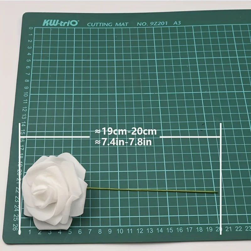 White PE Rose Flower Heads