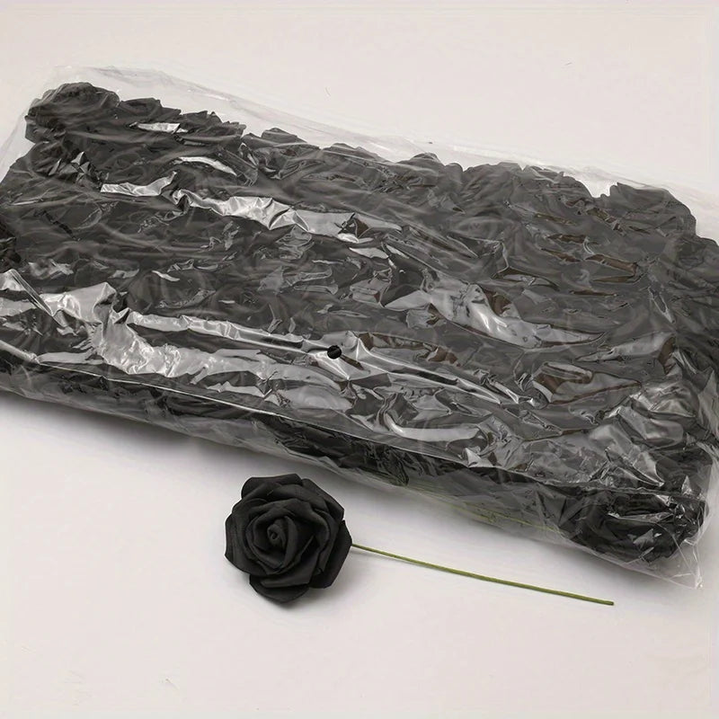 White PE Rose Flower Heads