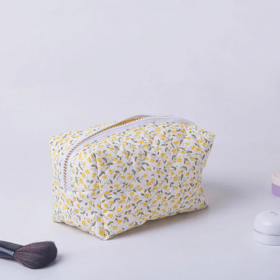 Floral Quilted Makeup Organizer