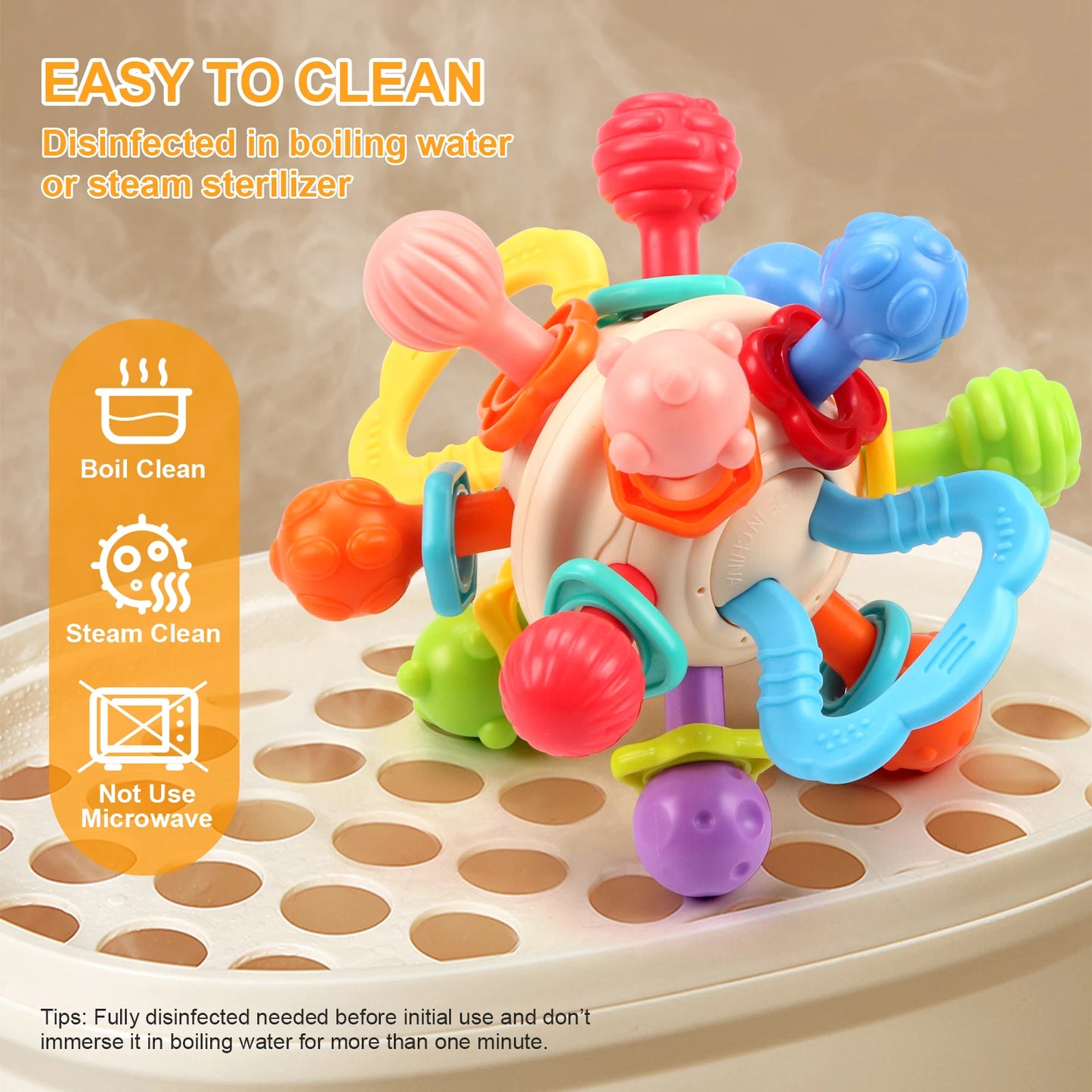 Silicone Baby Rattle Ball