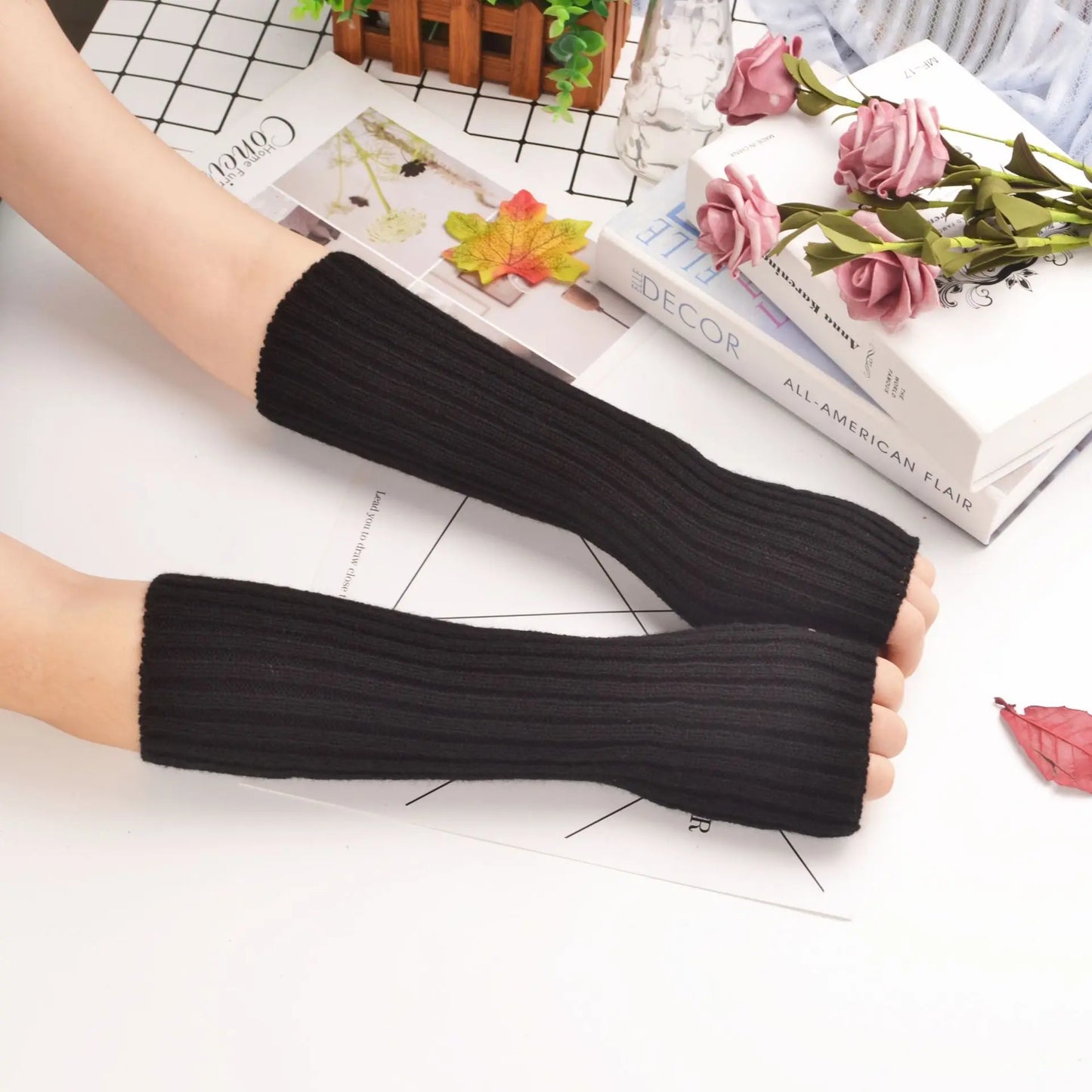 Women’s Gothic Knitted Arm Warmers