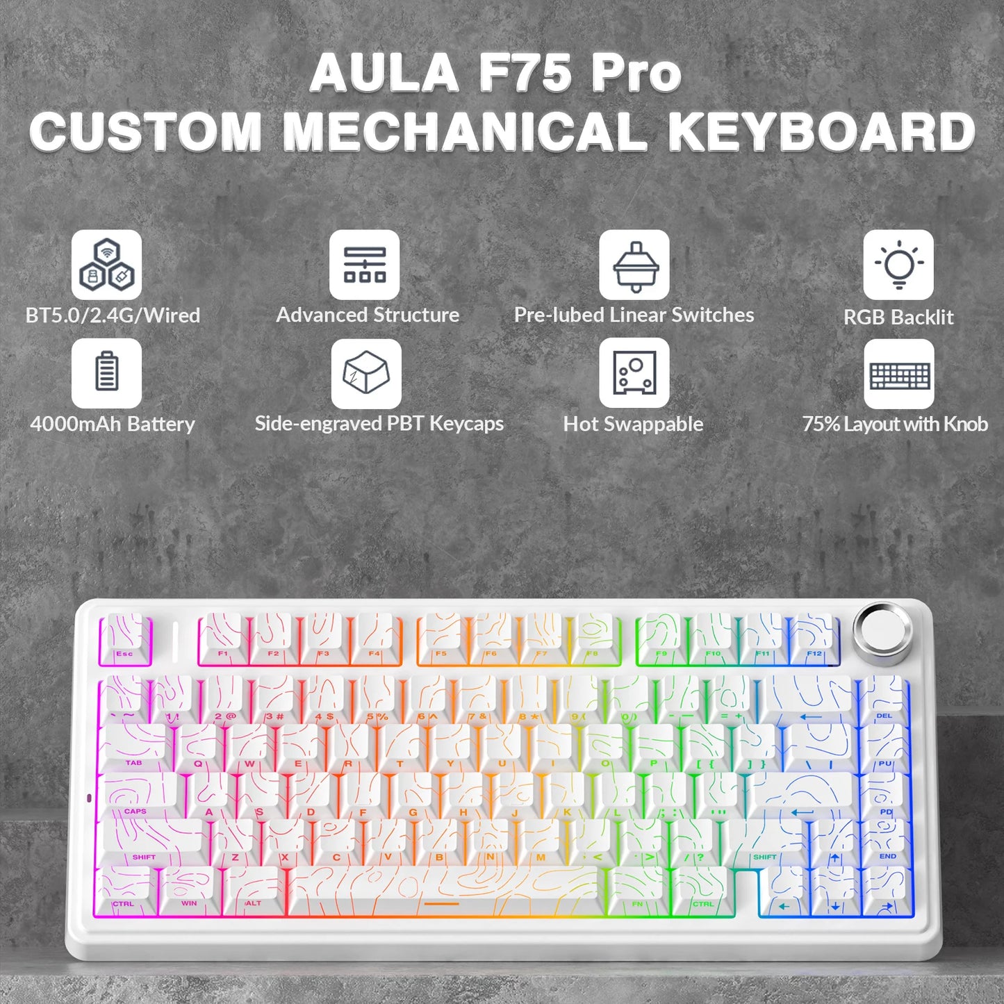 AULA F75Pro Wireless Gaming Keyboard