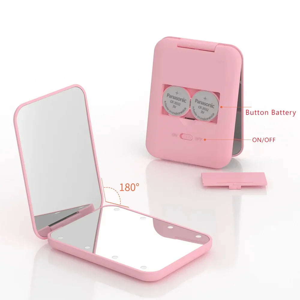 Portable Folding LED Makeup Mirror