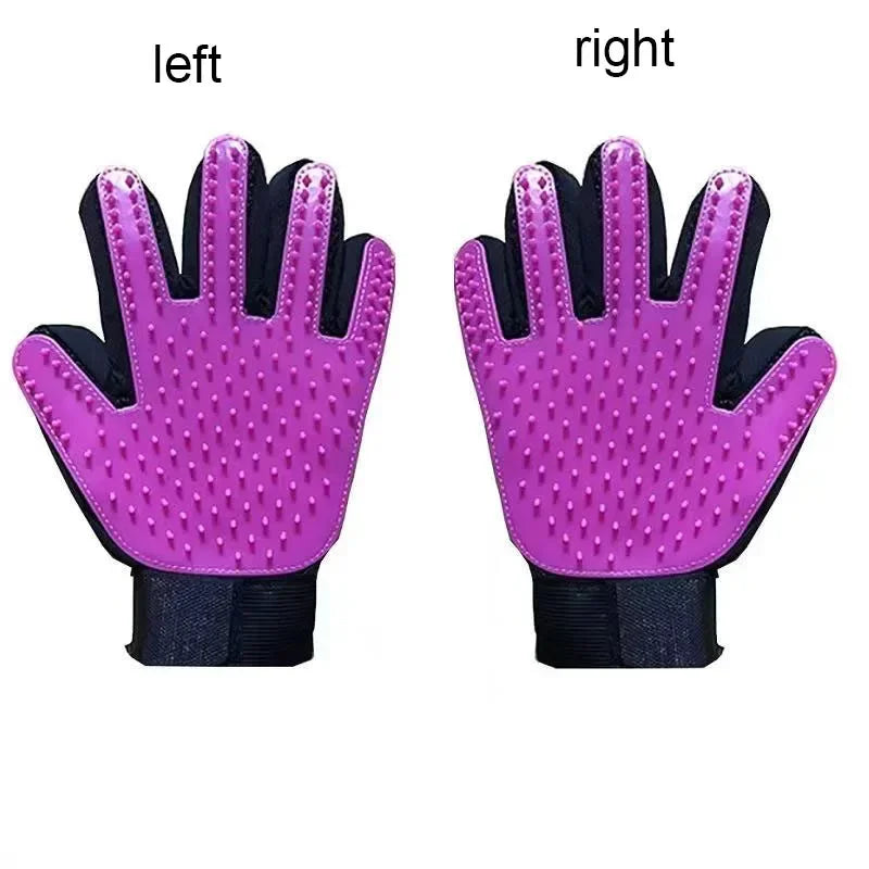 Rubber Dog Grooming Hair Gloves