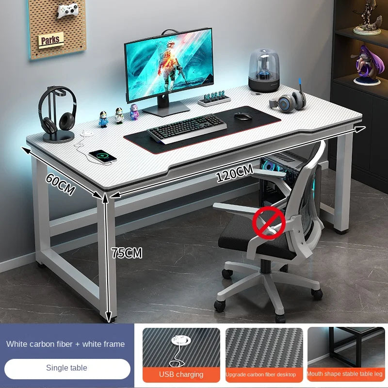 OLOEY European Black Metal Computer Desk
