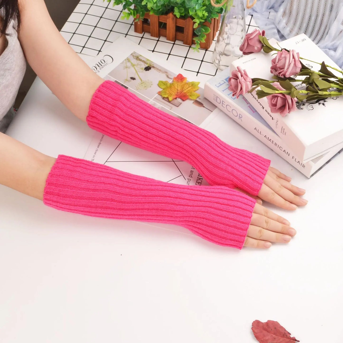 Women’s Gothic Knitted Arm Warmers
