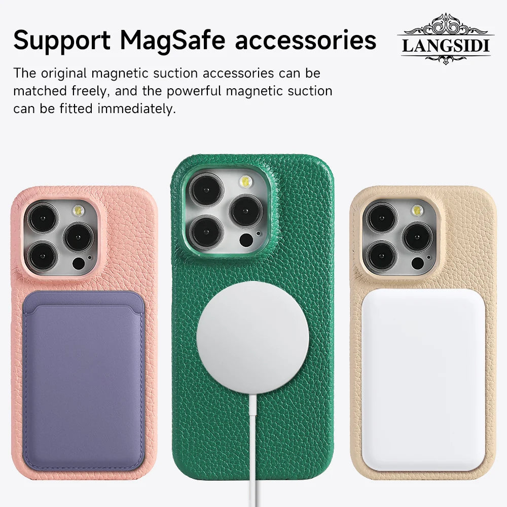 Luxury Leather MagSafe iPhone Cover