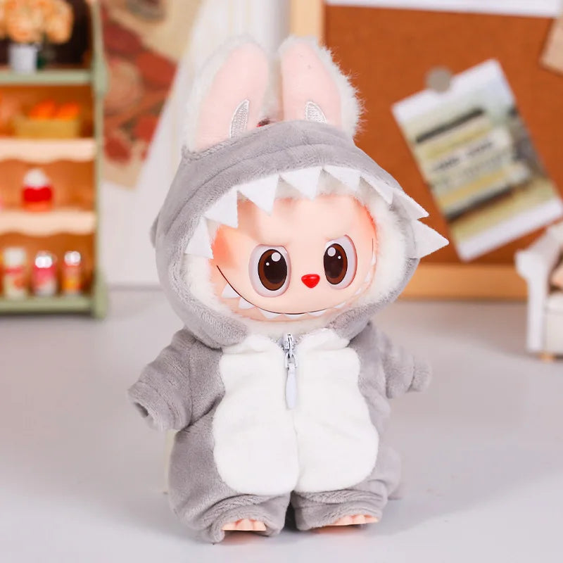 Labubu Plush Dinosaur Doll Clothes Set