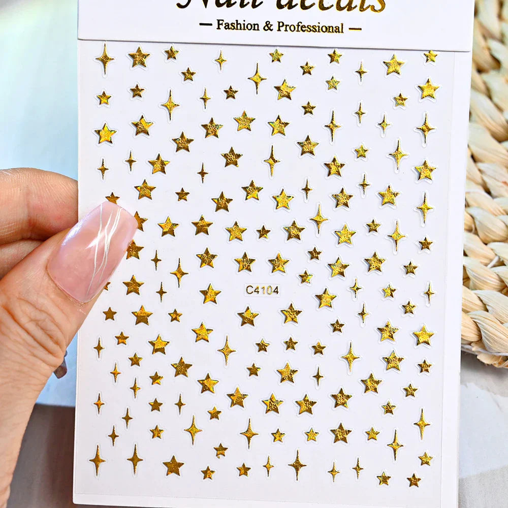 3D Metal Flame Nail Stickers