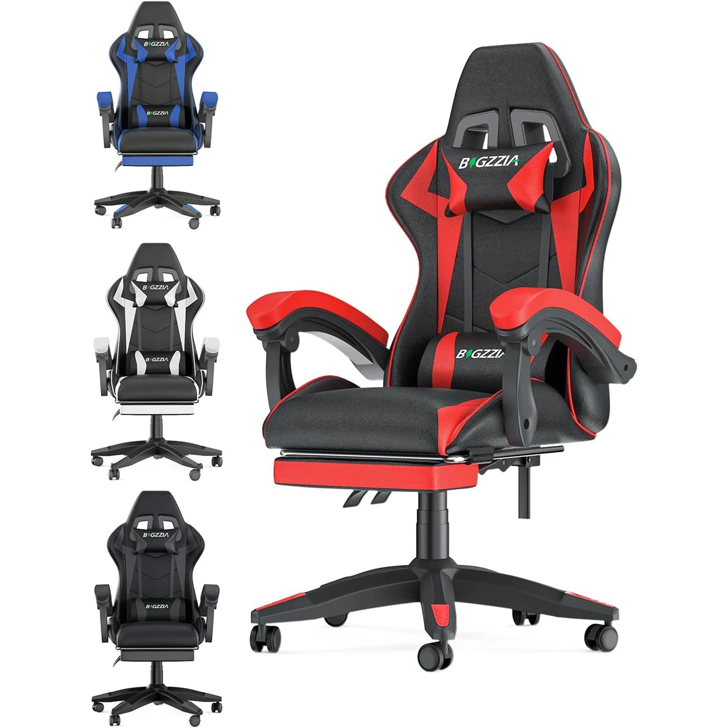 bigzzia Ergonomic Gaming Chair with Footrest