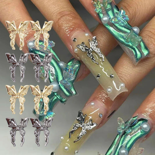 Gold/Silver Butterfly Nail Charms