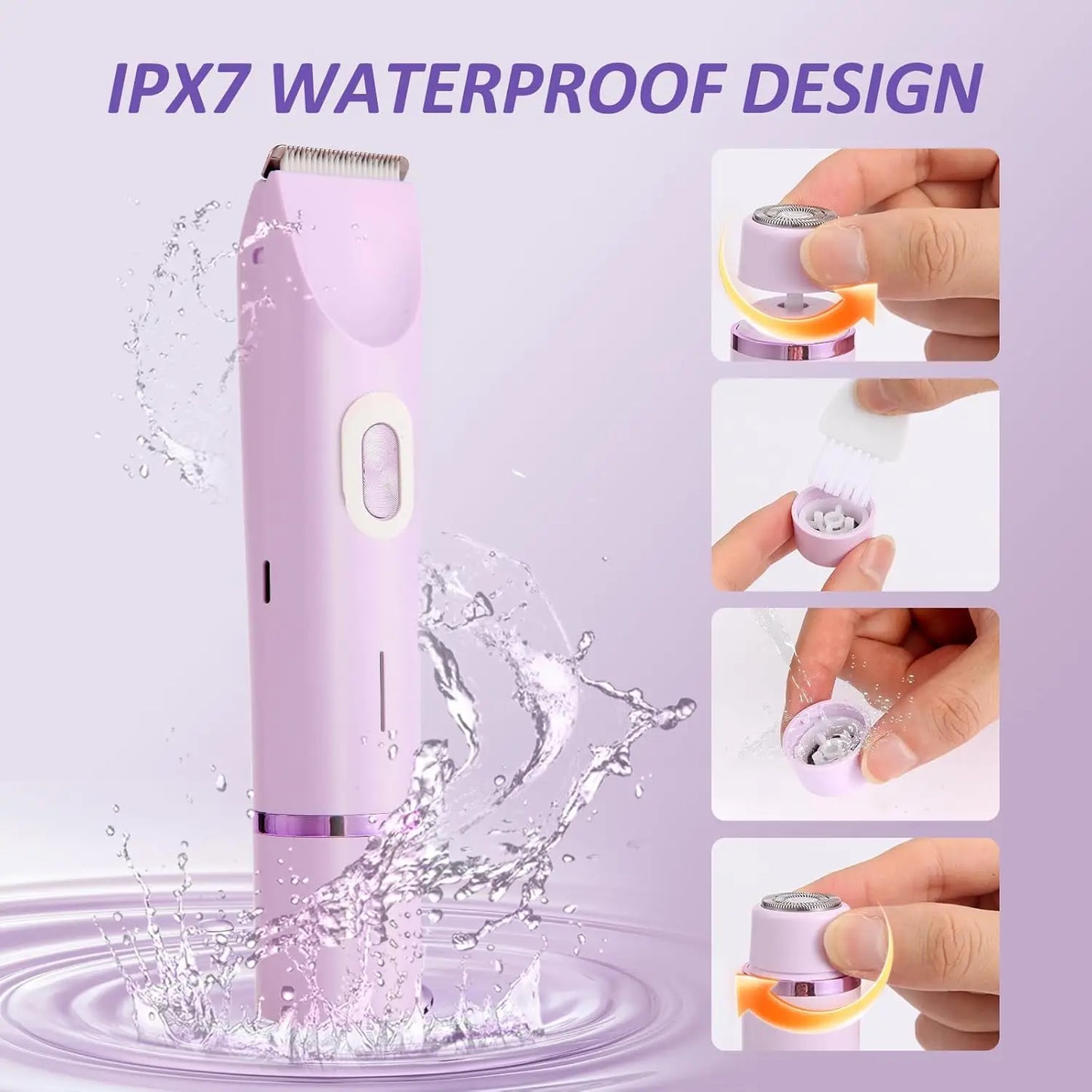 2-In-1 Waterproof Women Electric Shaver