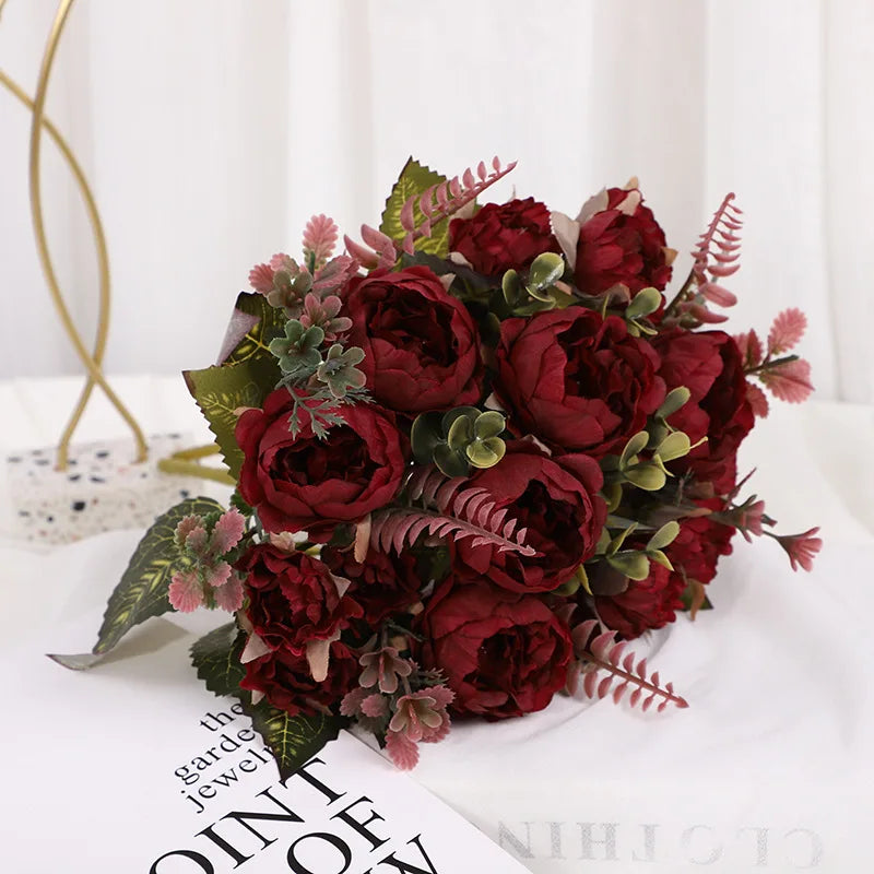 NANDI Artificial Rose Bouquet 9 Heads