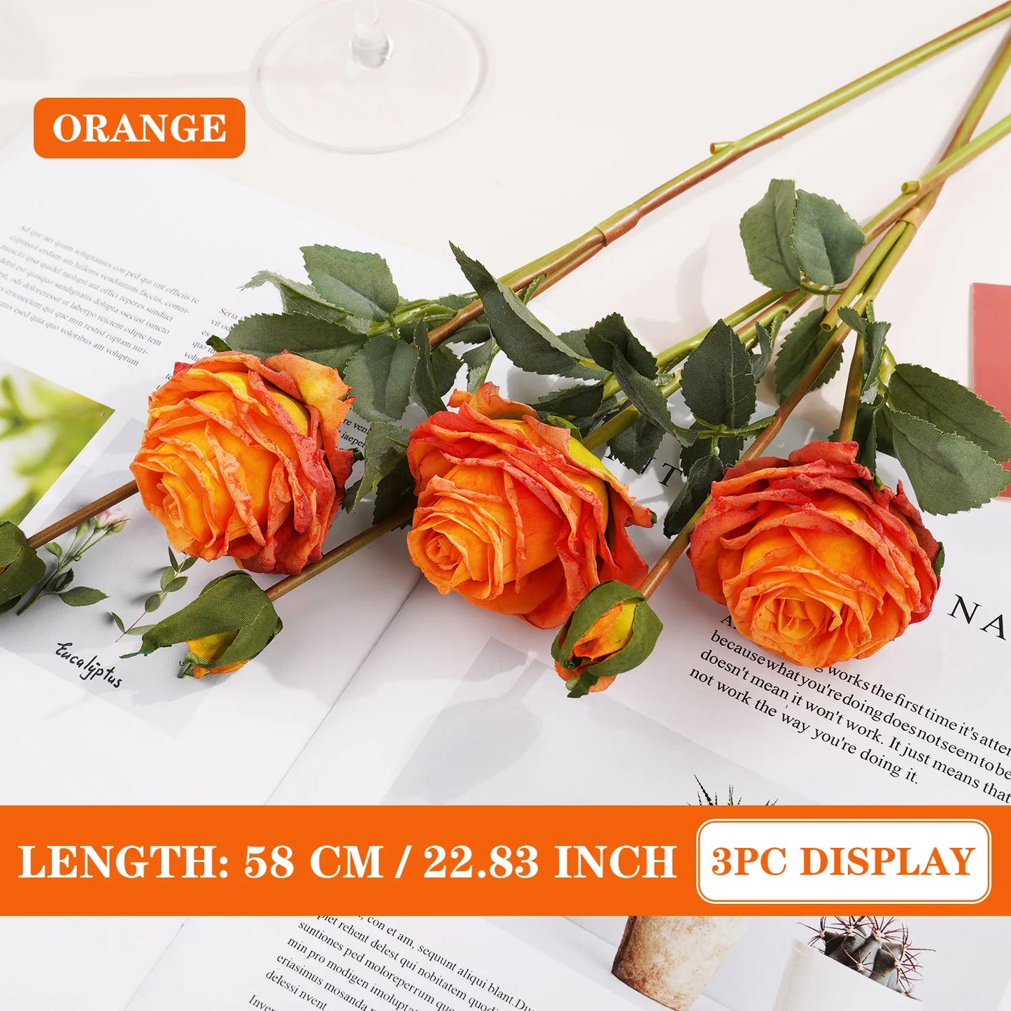 Artificial Red Rose Branch