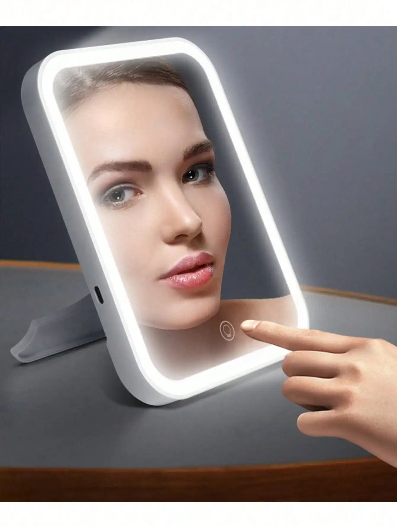 Folding LED Makeup Mirror