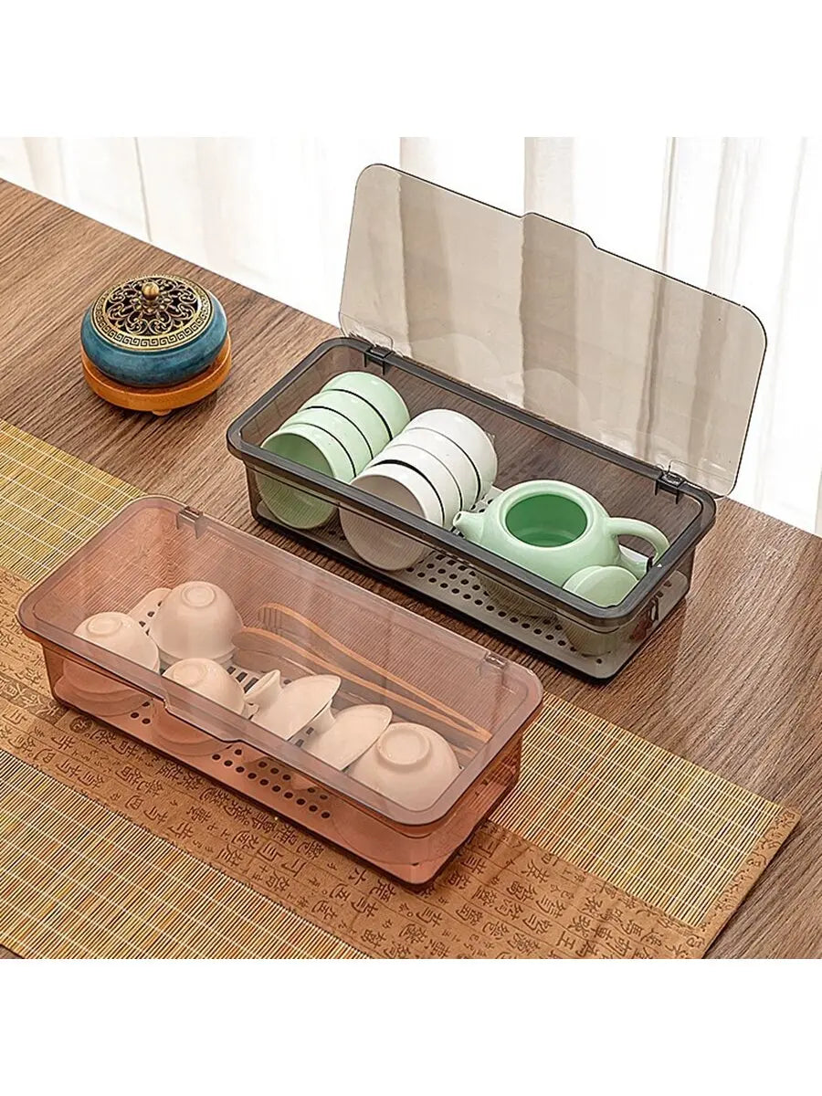 Transparent Plastic Desk Storage Box