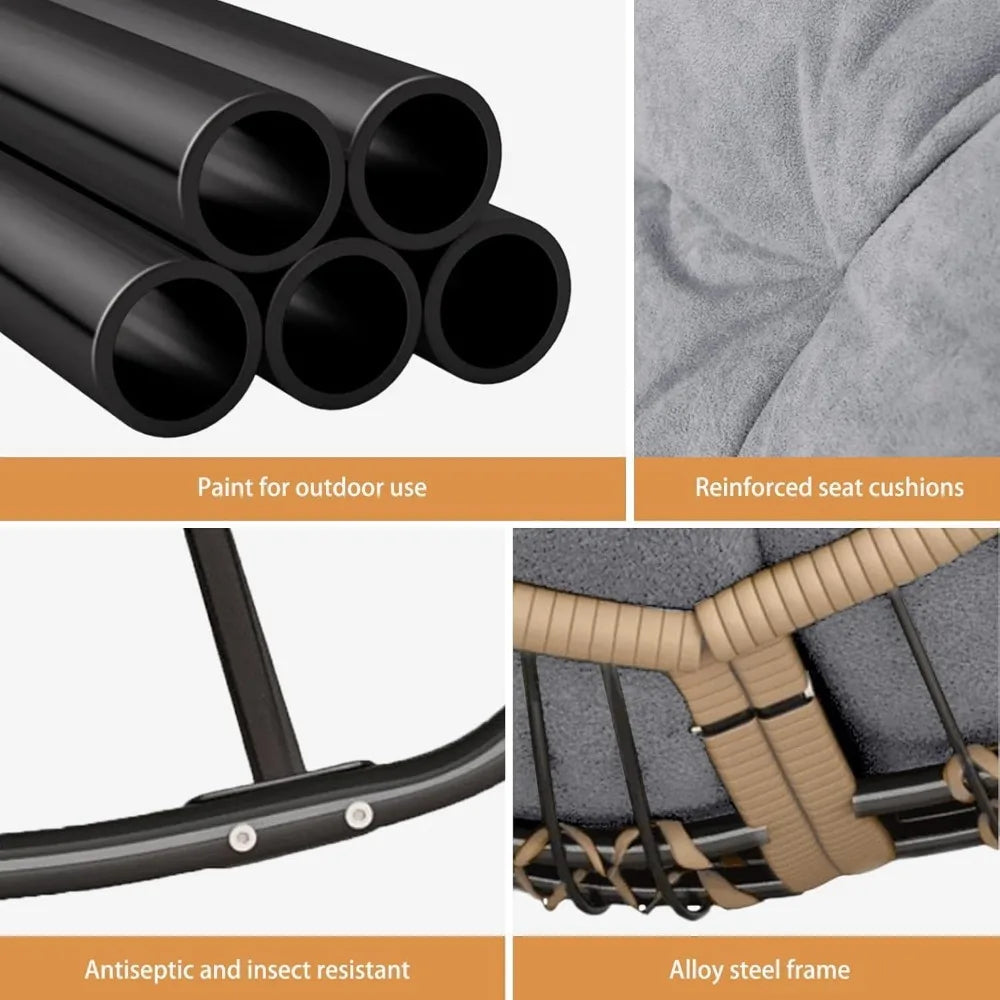 Rattan Wicker Papasan Rocking Chair