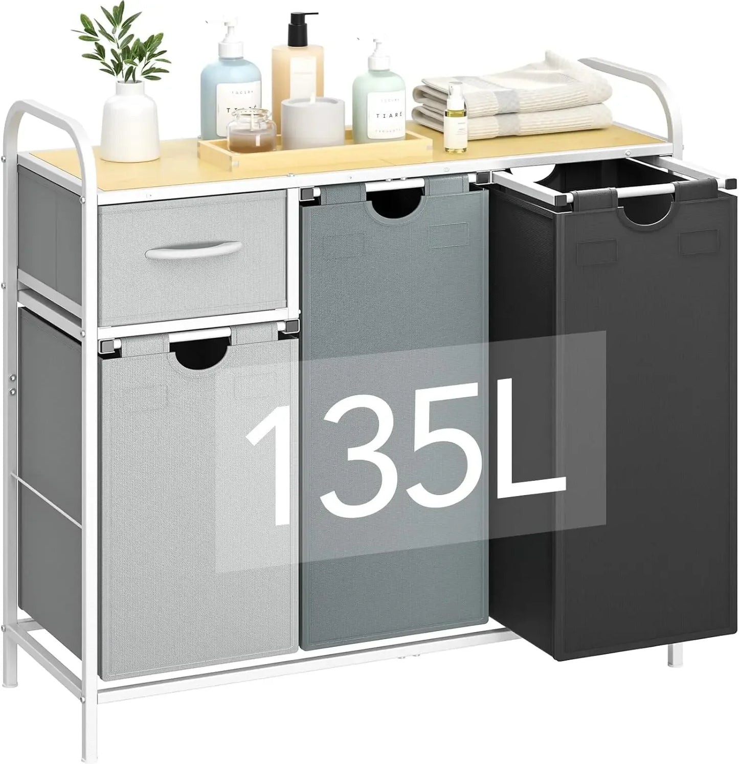 3-Section Laundry Sorter Basket