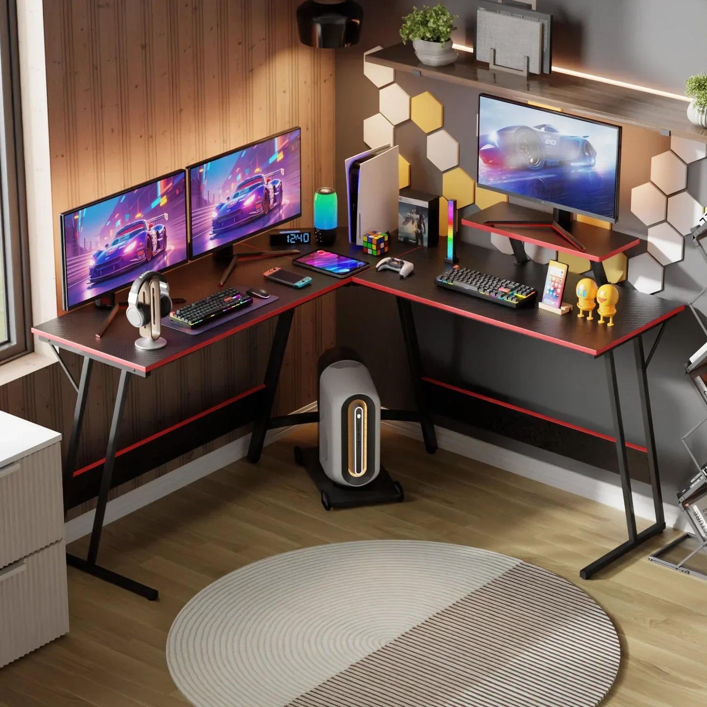 L Shaped Gaming Computer Desk