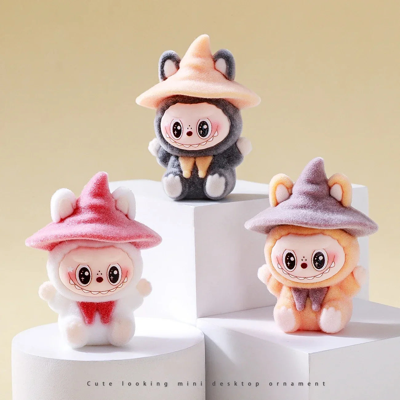 Labubu Flocked Action Figure Blind Box Set