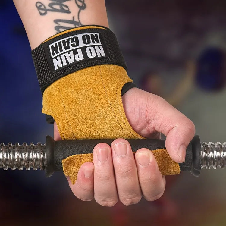 Cowhide Weightlifting Gym Gloves