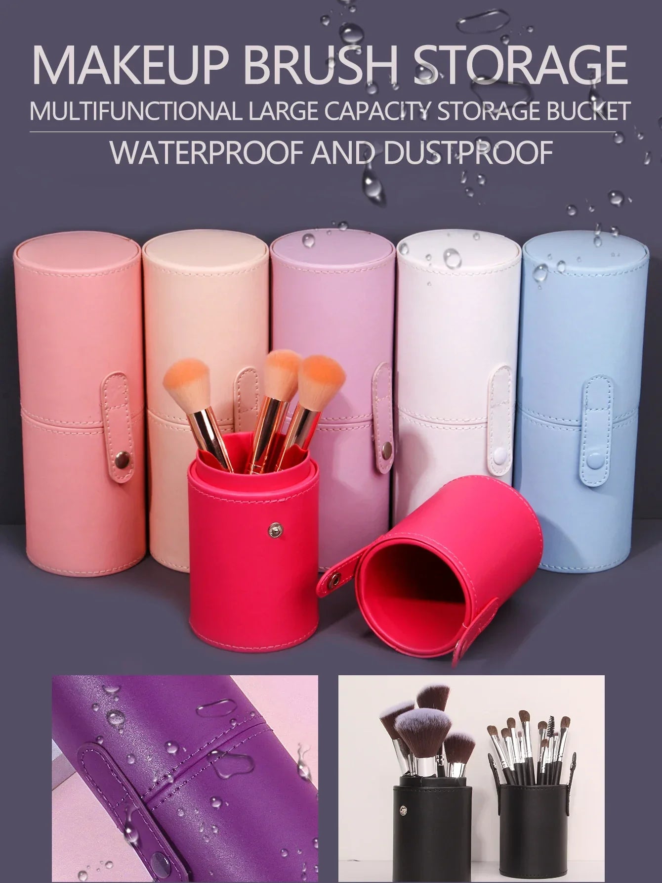 Portable Dustproof Makeup Brush Bucket
