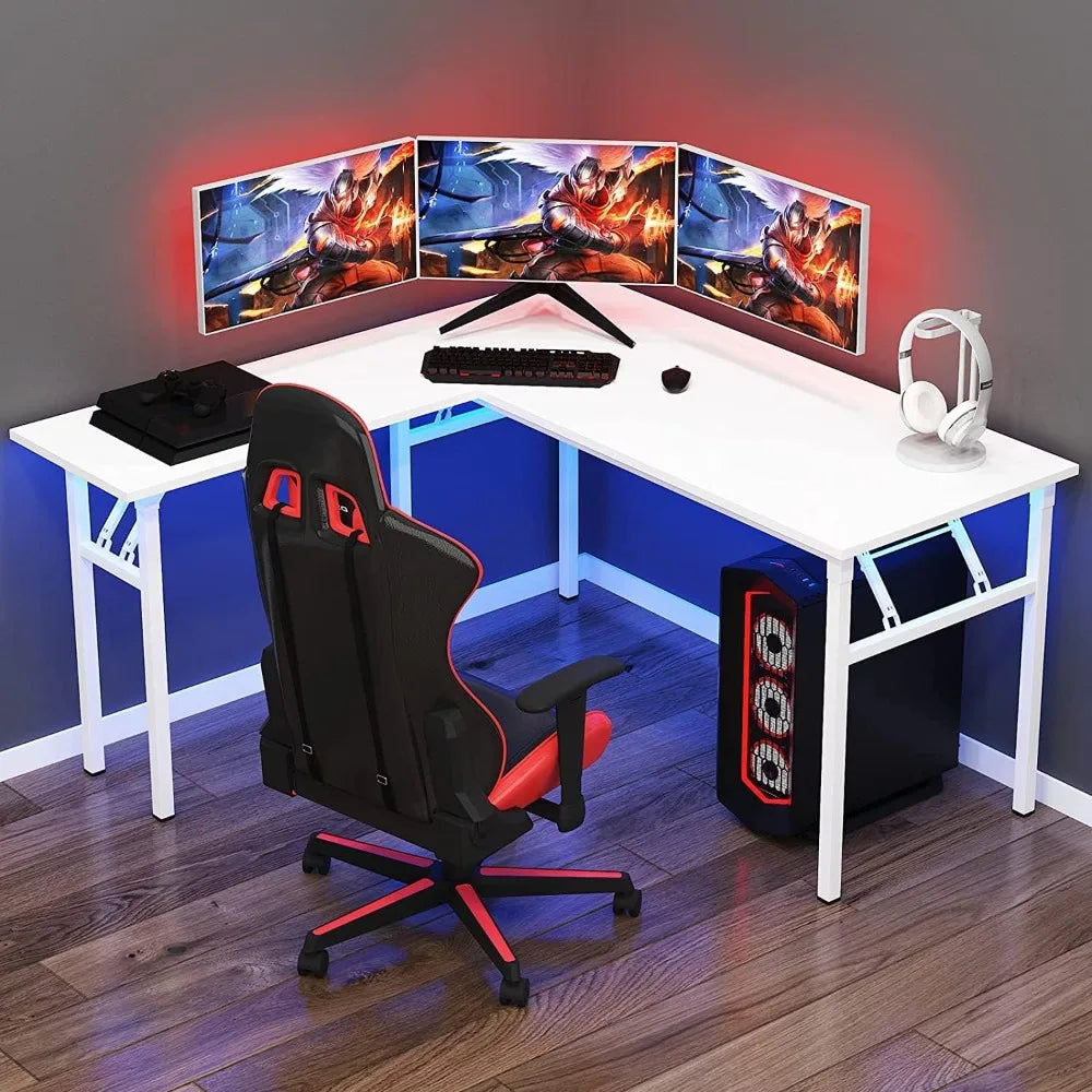 GUANGBAI Foldable L-Shaped Computer Desk