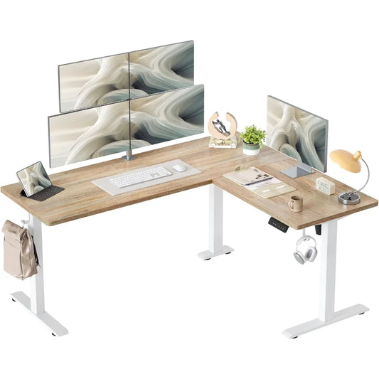 HUANZHUANG L-Shaped Adjustable Standing Desk