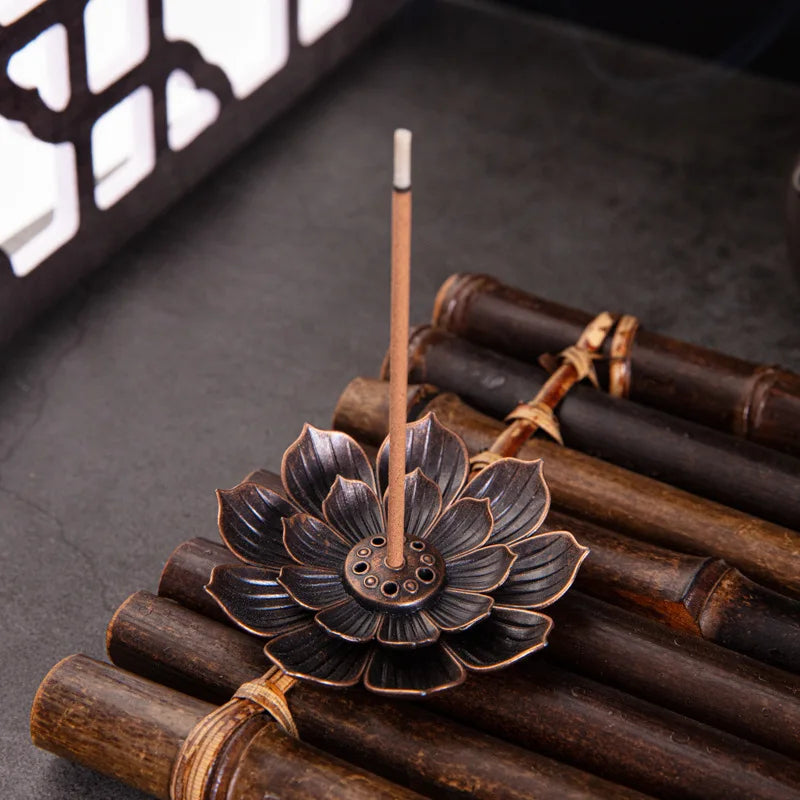 Alloy Lotus Incense Burner