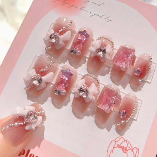 24Pcs Cute Bow Press-On Nails