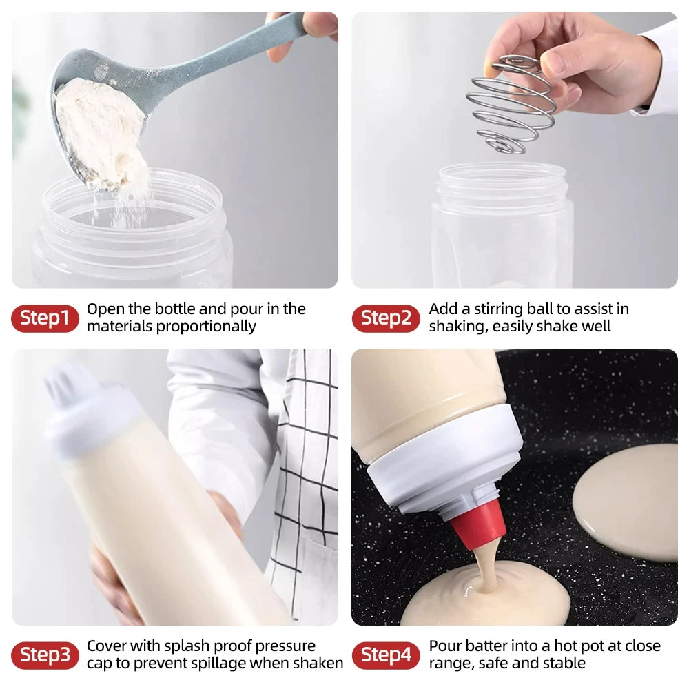Pancake Batter Bottle with Whisk